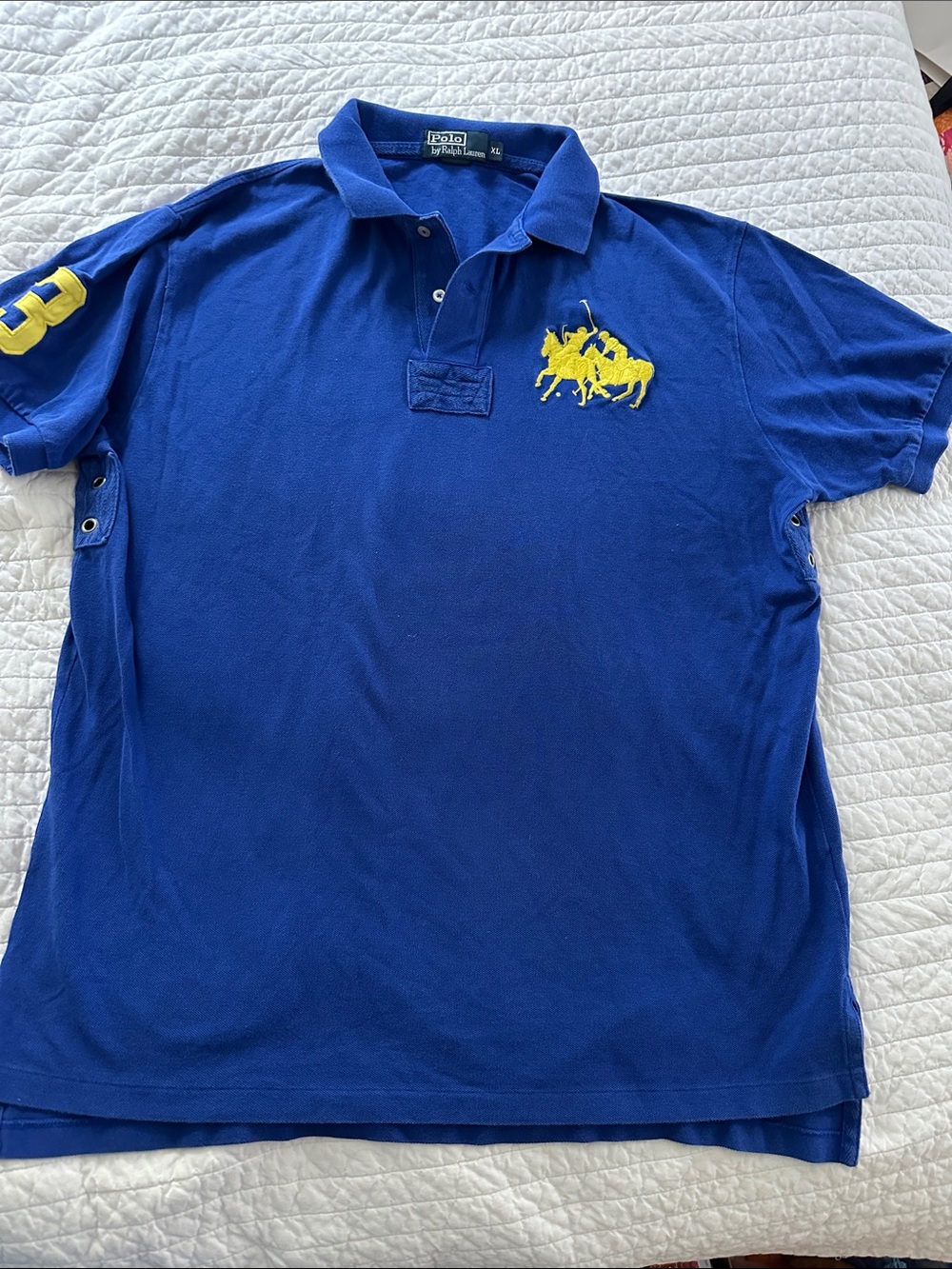 Polo by Ralph Lauren Classic Fit Polo with Yellow Logo dueling horses xl